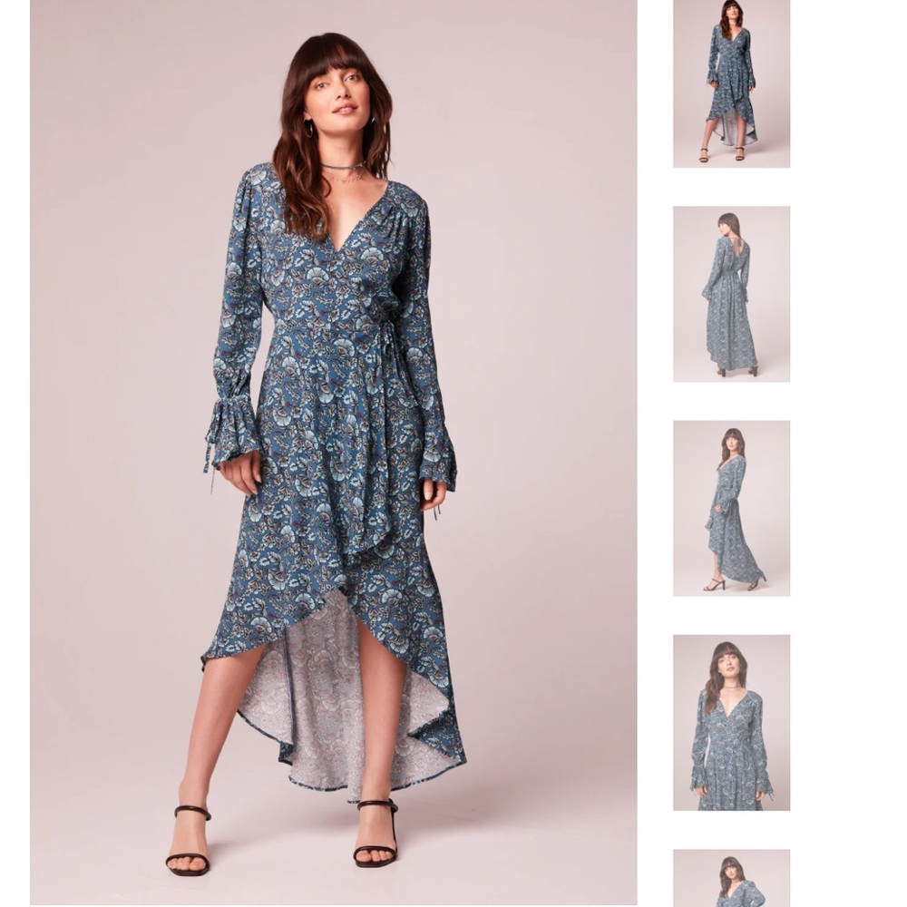 Band of the free Teal floral wrap dress